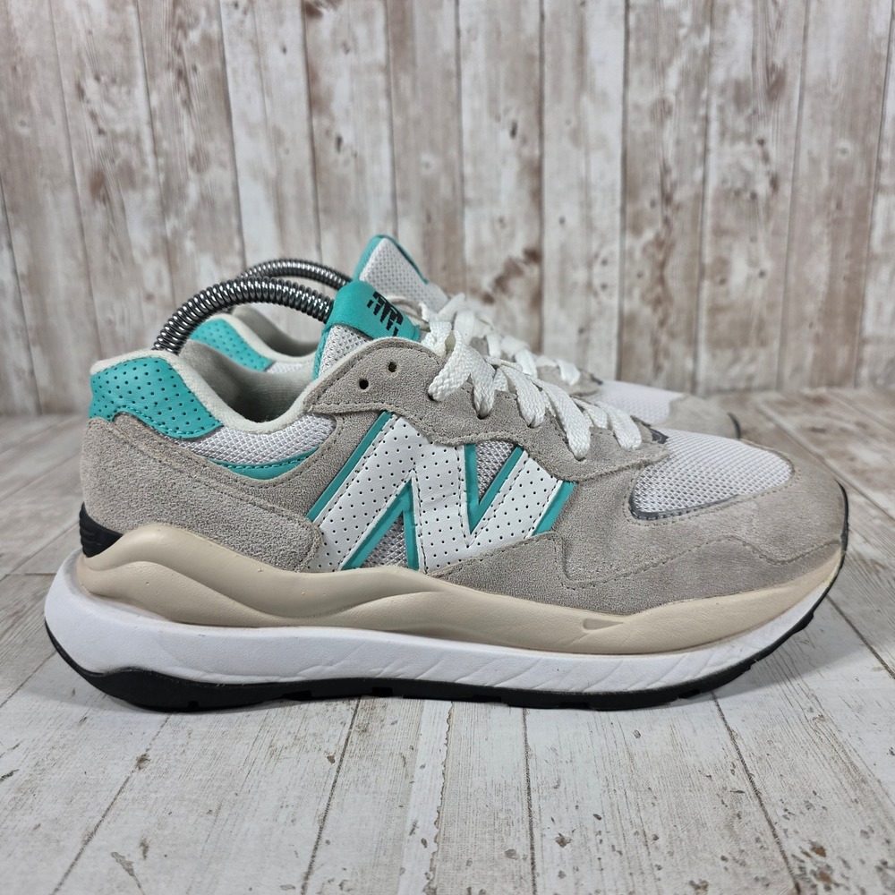 New Balance 57/40 Womens Grey White Turquoise Sneakers W5740WA1 Size 9